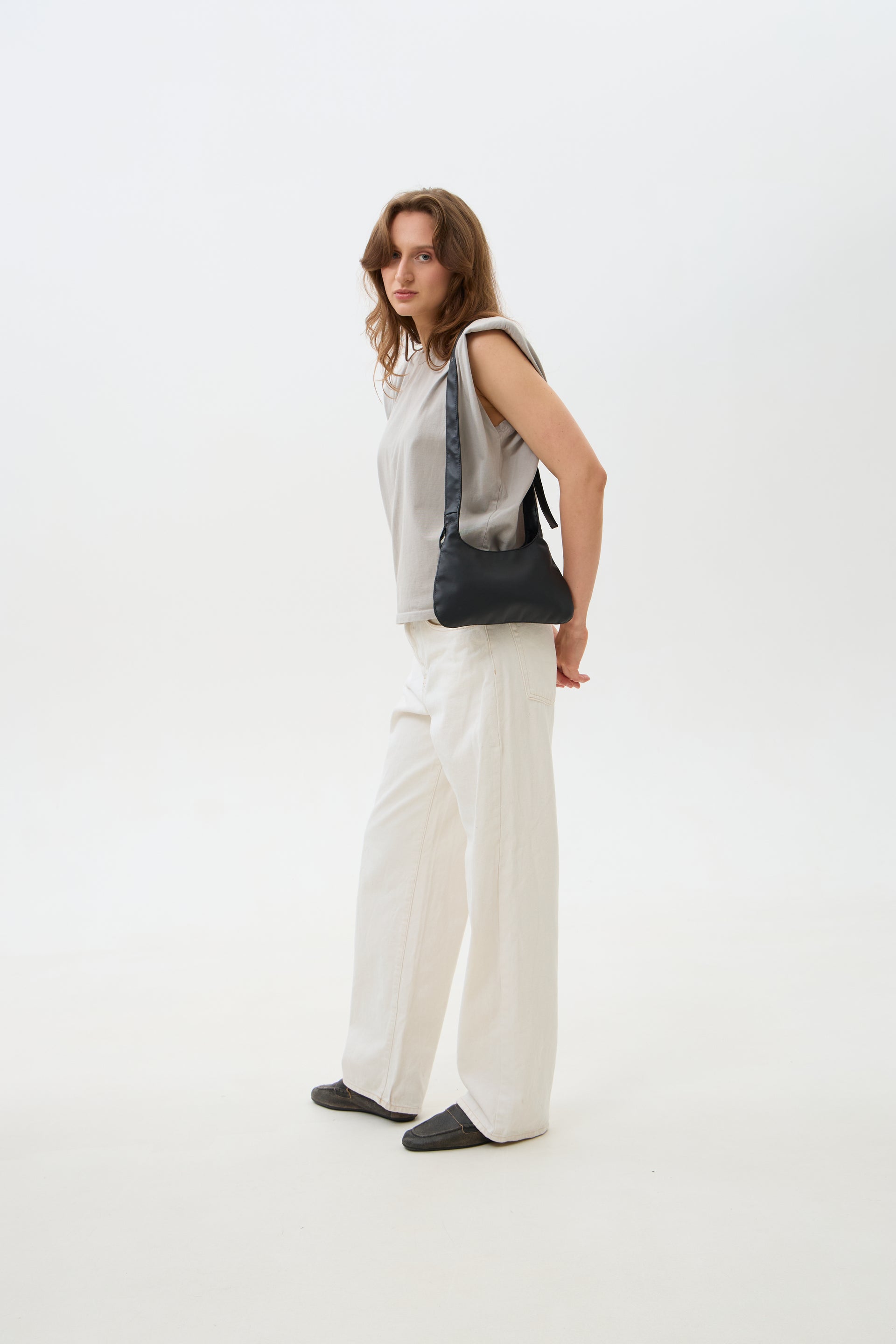 Чорна сумка з екошкіри Lumi bag