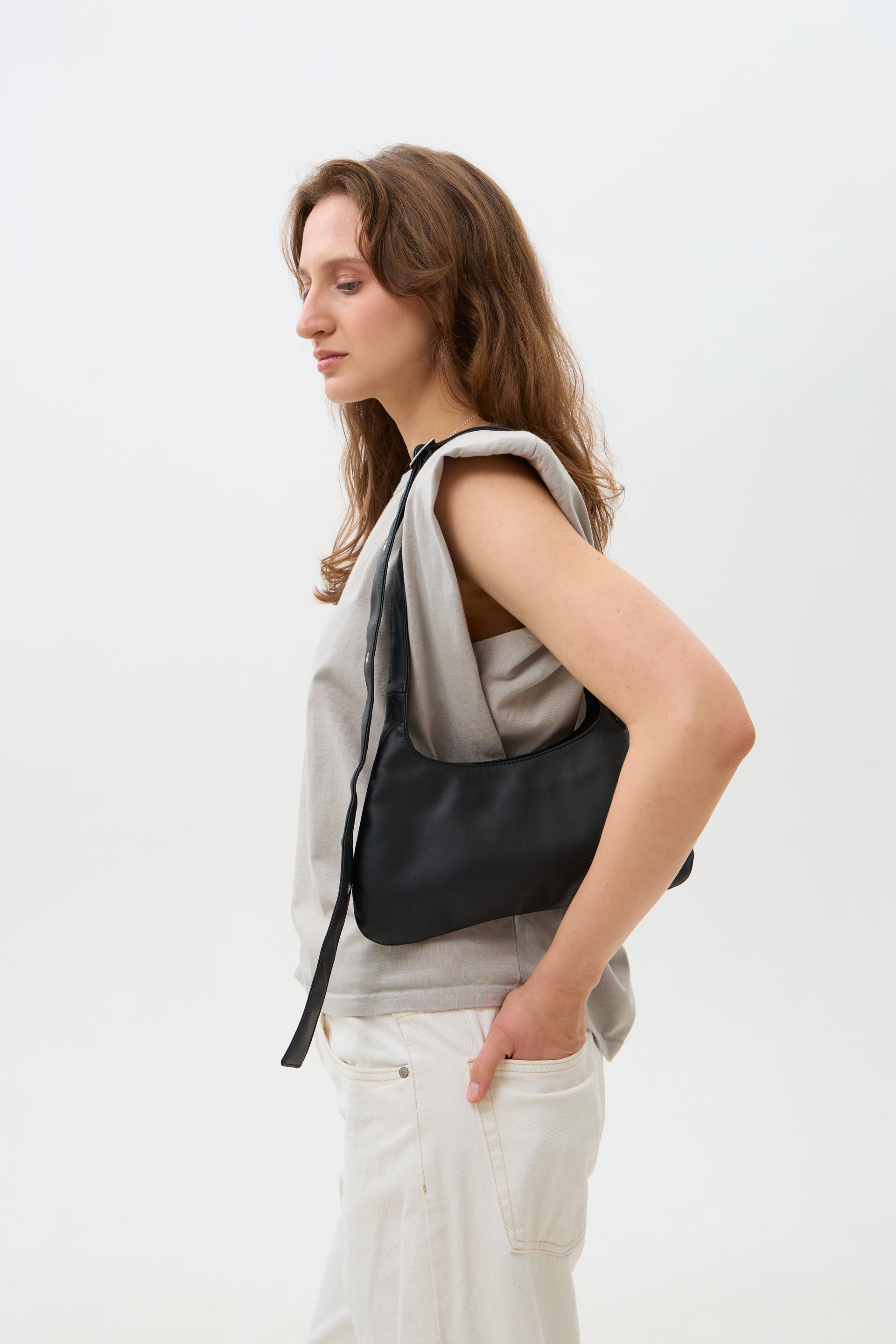 Чорна сумка з екошкіри Lumi bag